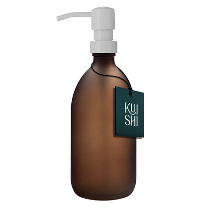 Frosted Amber Glass Soap Dispenser
