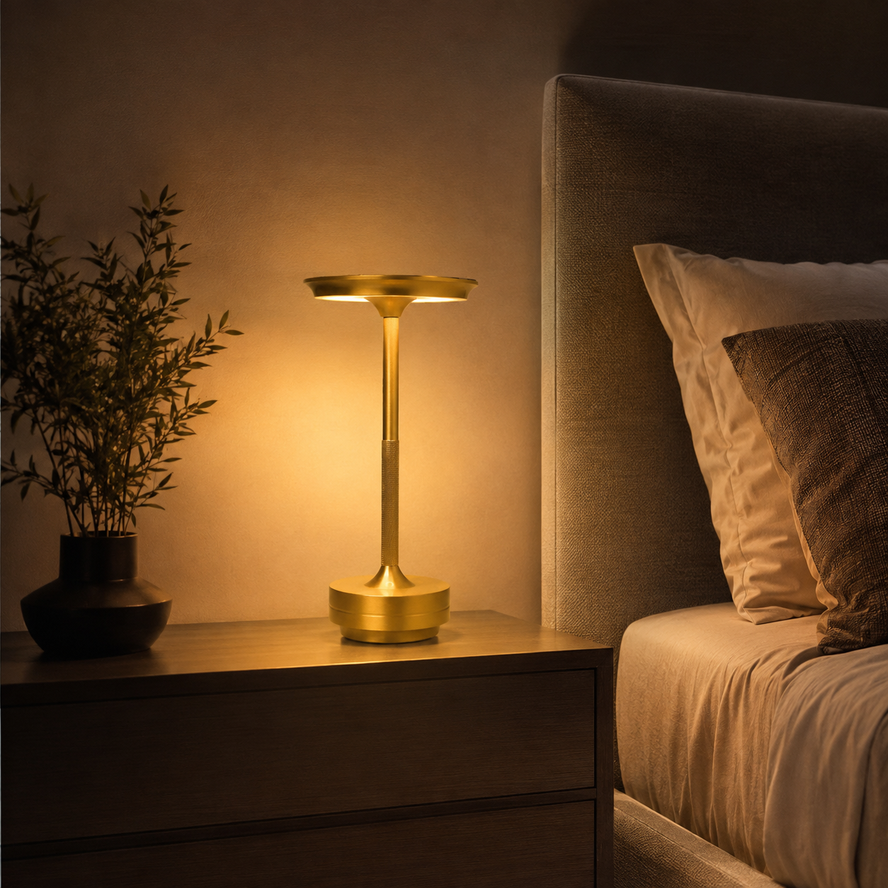 Aurora Cordless Metallic Table Lamp