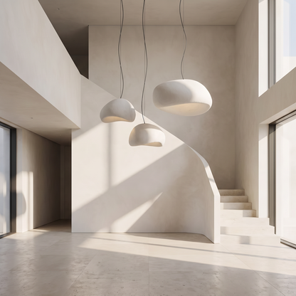 Chandelier in a double height entrance hall