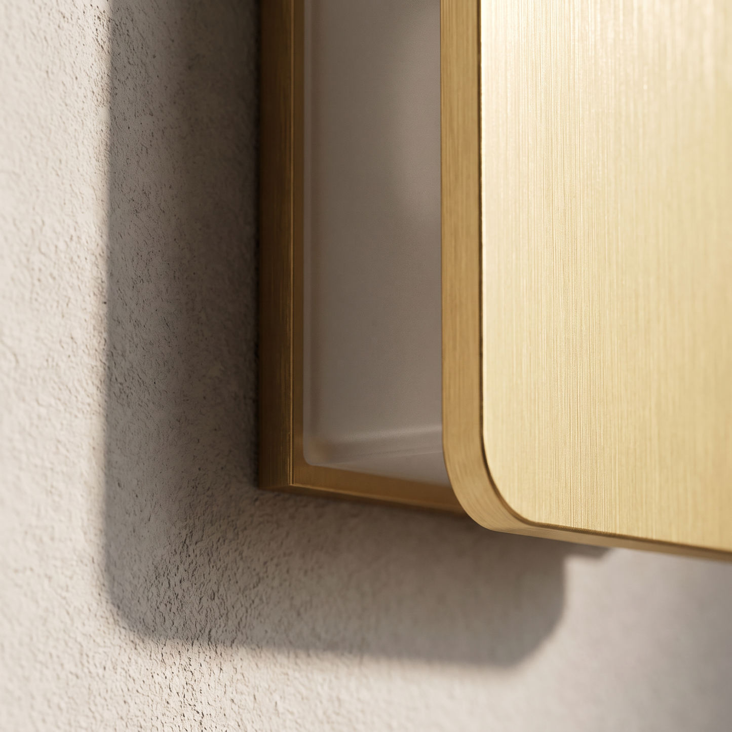 Close detail of the wall lamp edge and finish