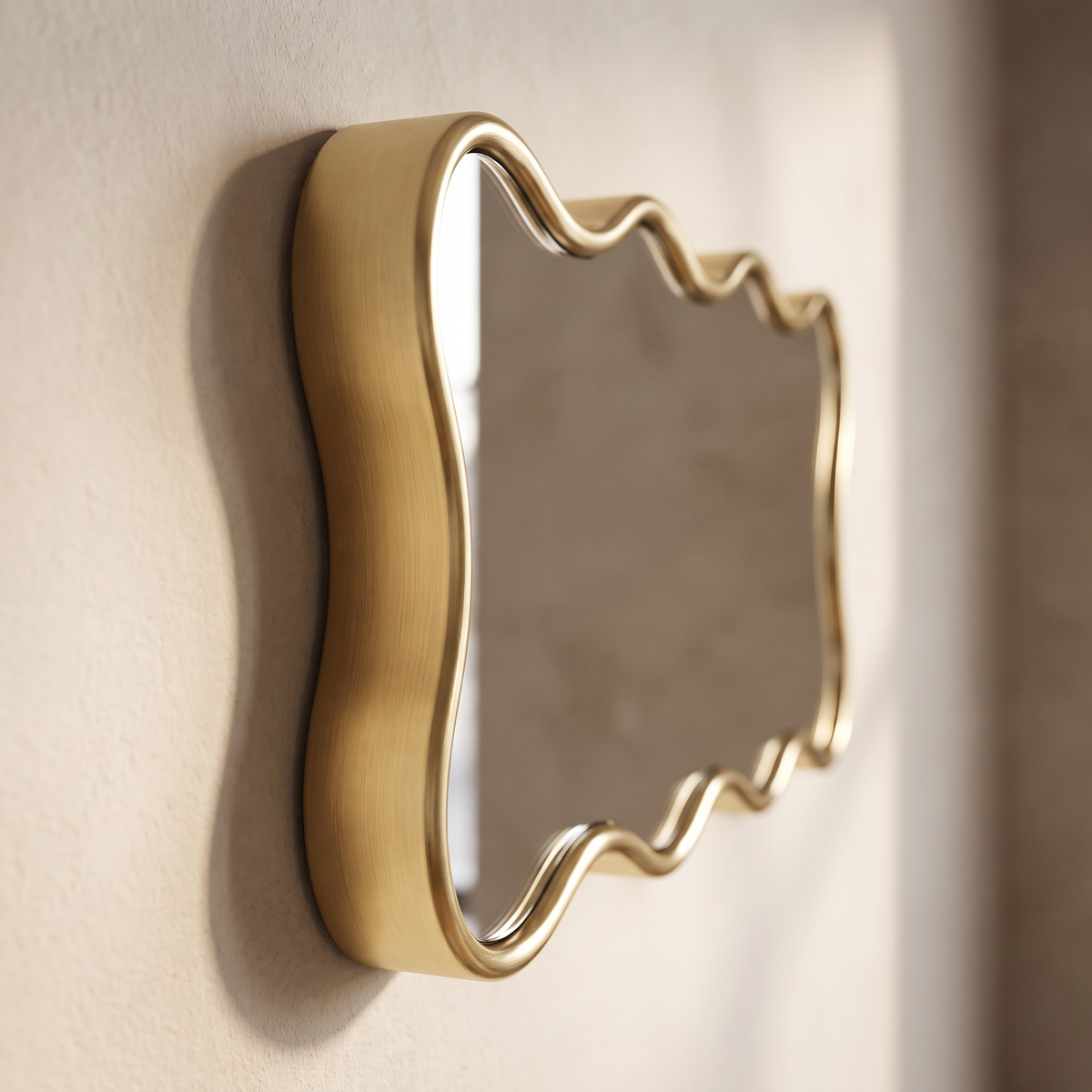 Close detail of the mirror edge and finish