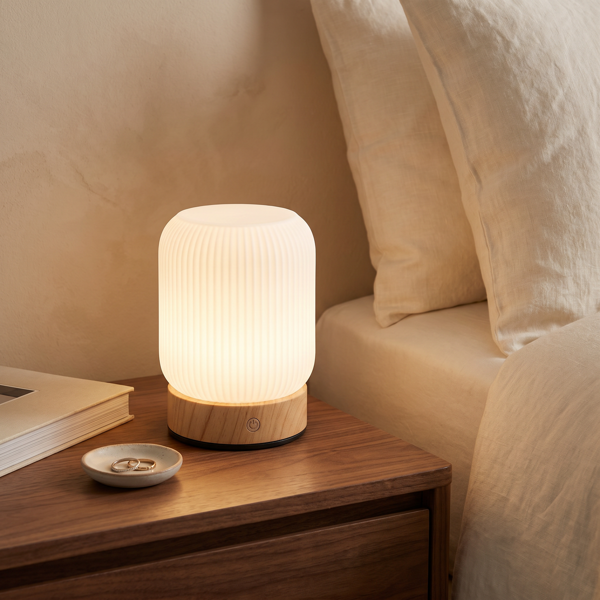 Touch bedside lamp on a nightstand