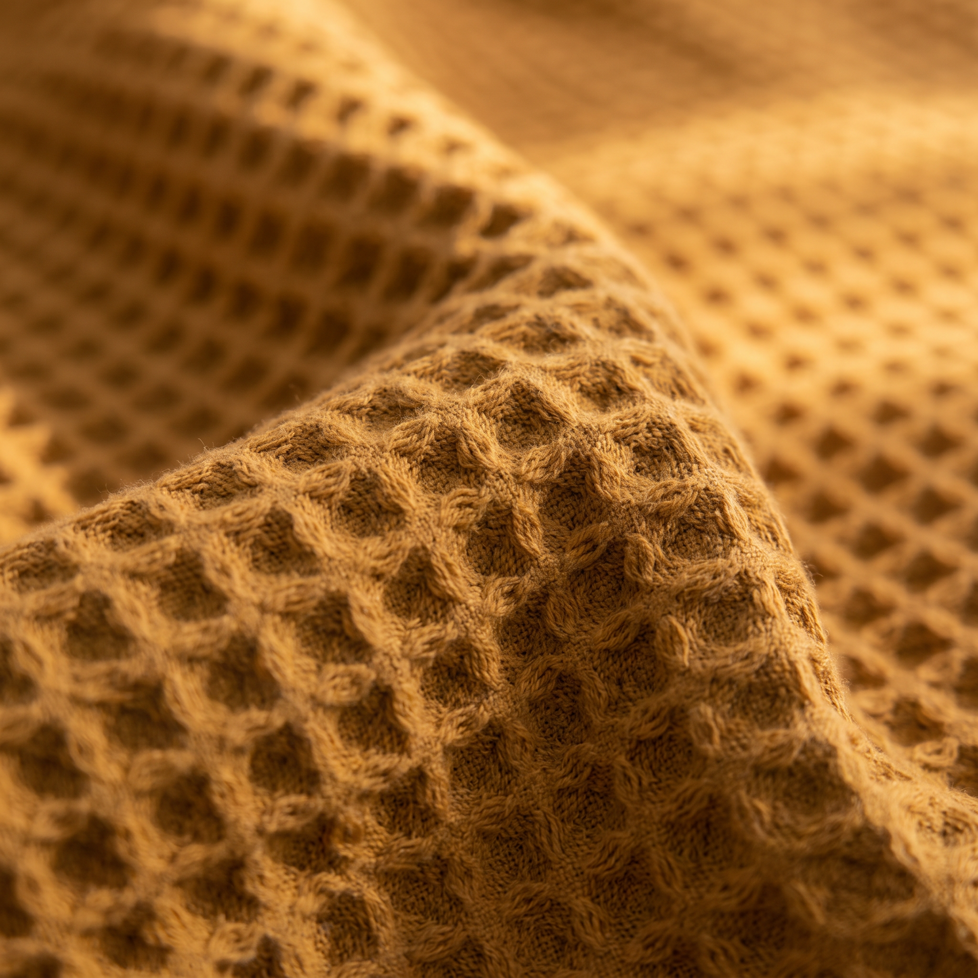 Close detail of the waffle weave texture