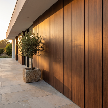Flat cladding on a contemporary house facade