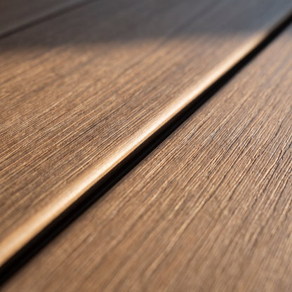 Close detail of the board grain and joint
