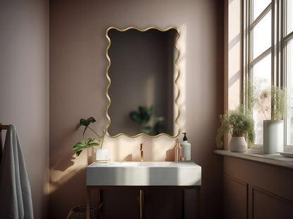 Squiggle Wavy Wall Mirror