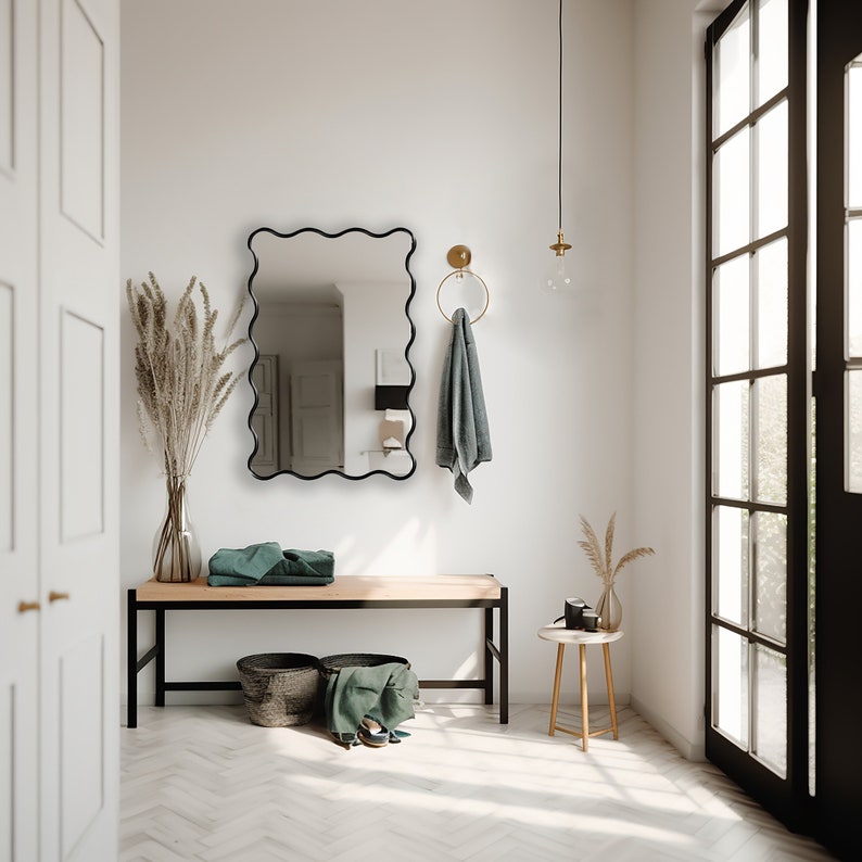 Squiggle Wavy Wall Mirror