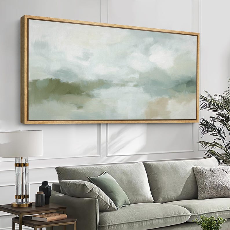 Soft Abstract Landscape Framed Canvas