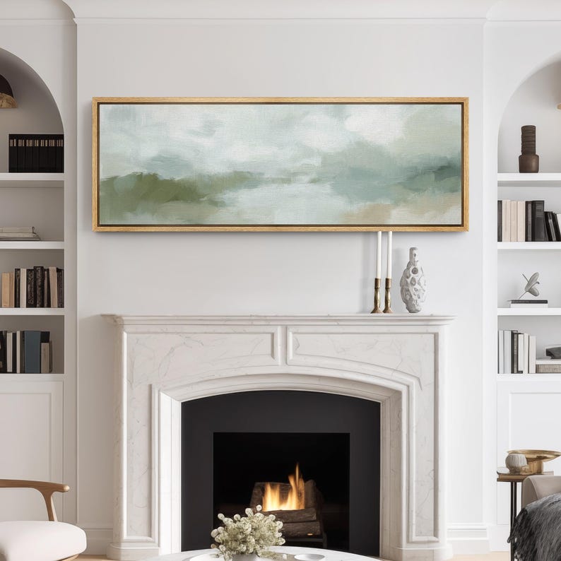 Soft Abstract Landscape Framed Canvas