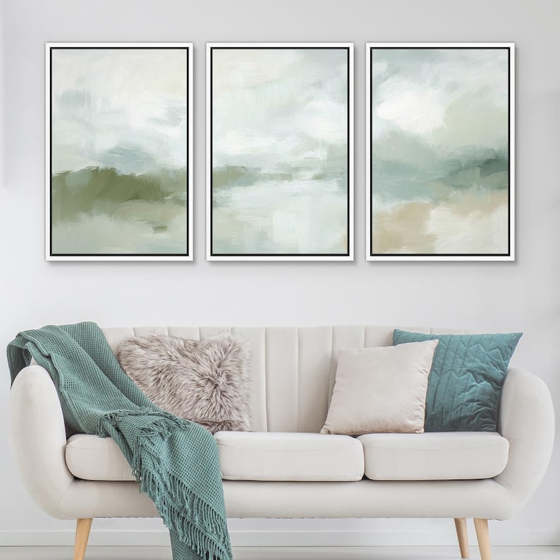 Soft Abstract Landscape Framed Canvas