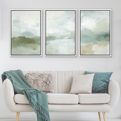 Soft Abstract Landscape Framed Canvas