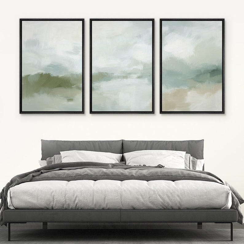 Soft Abstract Landscape Framed Canvas