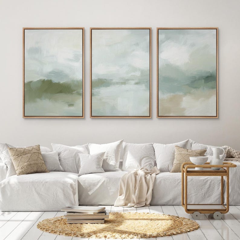 Soft Abstract Landscape Framed Canvas